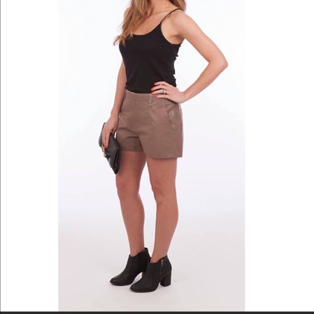 J Brand High Rise shorts in brown, size 26. Faux Leather look